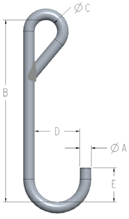 Machining & Welding 5/8 IN X 5 IN J-Hook Style 9