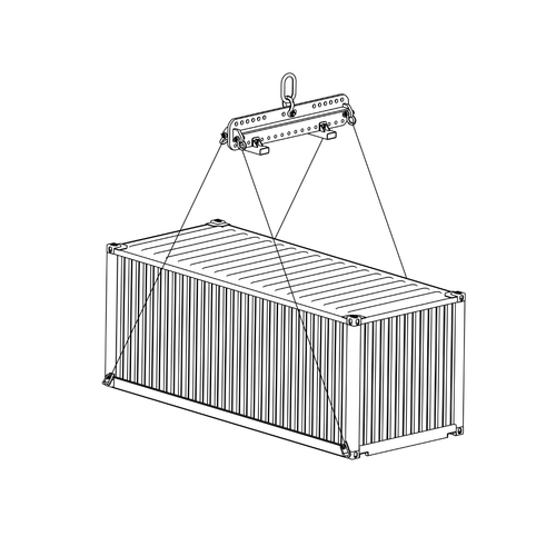 Machining & Welding Universal Container Lifting Beam, 75,000 lbs WLL