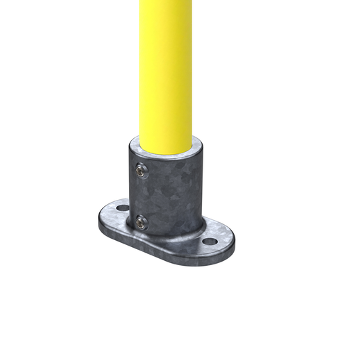 Safety Rail Co. Modular Galvanized Pipe Fitting, Standard Railing Flange, 1-1/2 in