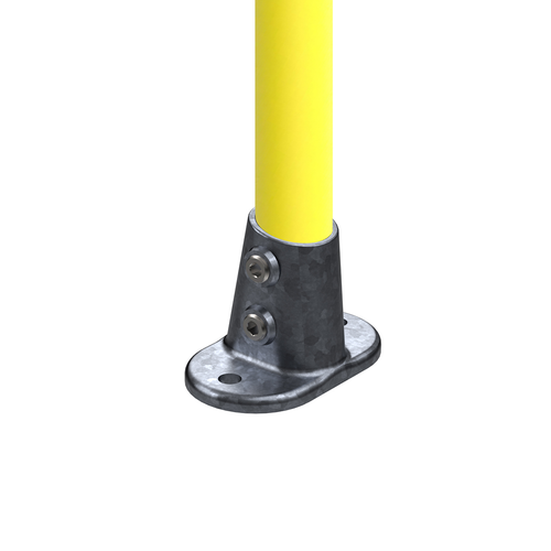 Safety Rail Co. Modular Galvanized Pipe Fitting, Angle Flange, 1-1/2 in