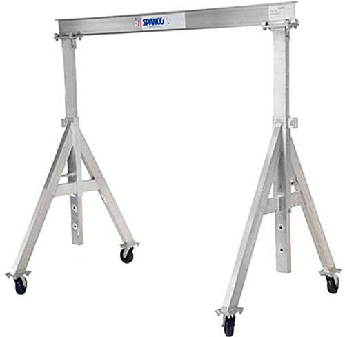 2ALU1008 GANTRY CRANE - 2 TON, 10' SPAN, A SERIES ALUMINUM ADJUSTABLE HEIGHT Overall Height: Min: 6' - 8'' Max: 9' - 2'' SPANCO