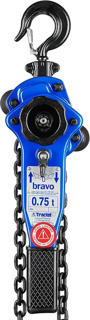 Tractel Lever Chain Hoist | 3/4 Ton (1500 lbs) Capacity | 10 ft Lift & Pull Length | Professional Grade Ratchet Puller with ANSI B30.21 & OSHA Industrial Standards | bravo 19670