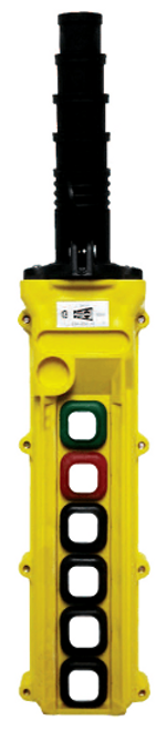 Duct-O-Wire L-Series 6-Button Dual Speed, 2-Motion, Slim Profile Pendant Station with Maintained On/Off