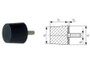 CONDUCTIX Bumper / Buffer Rubber With Fasteners 50x50mm XA-017220-050X050-1 XA-017220-050X050-1