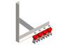 Hevi-Bar II, Bracket, Web, Braced, w/4 Polycarbonate Hangers, w/Insulators (for 700-1500A Bar) Conductix XA-25691B