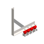 Conductix Hevi-Bar II, Bracket, Web, Braced, w/4 Stainless Steel Cross-bolt Hangers, w/Insulators (for 700-1500 A Bar)