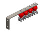 Conductix Hevi-Bar II, Bracket, Web, Plated, w/4 Standard Polycarbonate Hangers, w/Insulators (for 500 A Only), 19.25 inch L