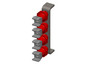 Conductix Hevi-Bar II, Bracket, Web, Lateral Mount, w/4 Stainless Steel Cross-bolt Hangers, with Insulators (for 700-1500 A Bar)