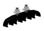 Safe-Lec 2 Hanger Clamp, 4-Pole, Lateral Mount, 2-Bolt, Std Heat, Black Acetyl Conductix XA-310835