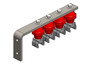 Conductix Hevi-Bar II, Bracket, Web, Plated, w/4 Standard Polycarbonate Hangers, w/Insulators (for 700-1500 A Bar), 16.25 inch L
