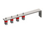 Conductix 8-Bar, Bracket, Web, with Hanger Clamps, 4 Plastic Snap-in, w/Insulators, 3 inch OC, 19 inch L