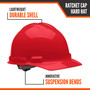 HARD HAT 4 PT. RATCHET CAP STYLE Red