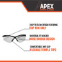 APEX Safety Glasses Clear 12 Pairs