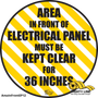 24" Wide Keep Area infront of Electrical Panel Mighty Line Floor Sign, Industrial Strength