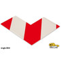 Mighty Line 3" Wide Solid White Angle with Red Chevrons - Pack of 100 - Safety Floor Tape & Floor Marking