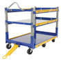 Vestil Steel Ergo Cart with Adjustable Shelves and Glass Filled Nylon Casters - 72-1/8 In. x 37-5/16 In. x 49-5/16 In. 3,000 lb - Blue