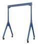 Vestil Steel Adjustable Height Gantry Crane with Phenolic Casters - 10 Ft. Wide x 14 Ft. Max Usable Height 6,000 lb - Blue