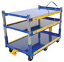 Vestil Steel Ergo Cart with Adjustable Shelves and Mold On Rubber Casters - 72-1/8 In. x 37-5/16 In. x 49-5/16 In. 3,000 lb - Blue