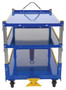 Vestil Steel Ergo Cart with Adjustable Shelves and Mold On Rubber Casters - 72-1/8 In. x 37-5/16 In. x 49-5/16 In. 3,000 lb - Blue