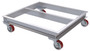 Vestil Aluminum Channel Dolly - 40 In. x 42 In. Deck with Poly-On-Steel Casters 2,000 lb - Silver