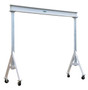 Vestil Aluminum Adjustable Height Gantry Crane with Phenolic Casters - 12 Ft. Wide x 10 Ft. Max Usable Height 6,000 lb - Silver