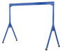 Vestil Steel Adjustable Height Gantry Crane with V-Groove Ductile Steel Casters - 15 Ft. Wide x 14 Ft. Max Usable Height 4,000 lb - Blue