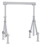 Vestil Aluminum Adjustable Height Gantry Crane With Adjustable Leveling Option - 8 Ft. Wide X 10 Ft. Max Usable Height 2,000 lb - Silver