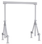 Vestil Aluminum Adjustable Height Gantry Crane With Adjustable Leveling Option - 10 Ft. Wide X 12 Ft. Max Usable Height 2,000 lb - Silver