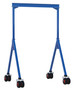 Vestil Steel Adjustable Height Gantry Crane with Pneumatic Rubber Casters - 10 Ft. Wide x 16 Ft. Max Usable Height 4,000 lb - Blue