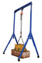 Vestil Steel Adjustable Height Gantry Crane with Phenolic Casters - 10 Ft. Wide x 16 Ft. Max Usable Height 6,000 lb - Blue