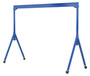 Vestil Steel Adjustable Height Gantry Crane with Total Locking Glass Filled Nylon Casters - 15 Ft. Wide x 12 Ft. Max Usable Height 2,000 lb - Blue