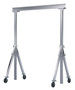 Vestil Aluminum Adjustable Height Gantry Crane with V-Groove Cast Iron Casters - 8 Ft. Wide x 10 Ft. Max Usable Height 2,000 lb - Silver