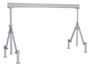 Vestil Aluminum Adjustable Height Gantry Crane With Adjustable Leveling Option - 15 Ft. Wide X 10 Ft. Max Usable Height 2,000 lb - Silver