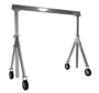 Vestil Aluminum Adjustable Height Gantry Crane with Pneumatic Casters - 8 Ft. Wide x 10 Ft. Max Usable Height 1,500 lb - Silver