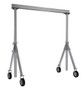 Vestil Aluminum Adjustable Height Gantry Crane with Pneumatic Casters - 8 Ft. Wide x 12 Ft. Max Usable Height 1,500 lb - Silver