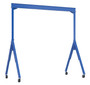 Vestil Steel Adjustable Height Gantry Crane with Total Locking Phenolic Casters - 10 Ft. Wide x 16 Ft. Max Usable Height 8,000 lb - Blue