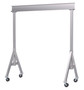 Vestil Aluminum Adjustable Height Gantry Crane with Total Locking Phenolic Casters - 15 Ft. Wide x 10 Ft. Max Usable Height 6,000 lb - Silver