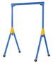 Vestil Steel Knock-Down Adjustable Height Gantry Crane with Total Locking Glass Filled Nylon Casters - 20 Ft. Wide x 14 Ft. Max Usable Height 2,000 lb - Blue