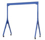 Vestil Steel Adjustable Height Gantry Crane with Phenolic Casters - 15 Ft. Wide x 10 Ft. Max Usable Height 6,000 lb - Blue