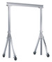 Vestil Aluminum Adjustable Height Gantry Crane with Total Locking Glass Filled Nylon Casters - 15 Ft. Wide x 12 Ft. Max Usable Height 2,000 lb - Silver