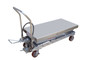 Vestil Partially Stainless Steel Air/Hydraulic Scissor Lift Cart - 24 Ix 47-1/2 In. Platform With Poly-On-Poly Casters 1,500 lb - Silver