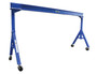Vestil Steel Adjustable Height Gantry Crane with Phenolic Casters - 15 Ft. Wide x 9 Ft. Max Usable Height 4,000 lb - Blue