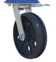 Vestil Steel Adjustable Height Gantry Crane with V-Groove Ductile Steel Casters - 10 Ft. Wide x 12 Ft. Max Usable Height 4,000 lb - Blue