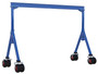 Vestil Steel Adjustable Height Gantry Crane with Pneumatic Rubber Casters - 15 Ft. Wide x 9 Ft. Max Usable Height 4,000 lb - Blue