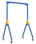 Vestil Steel Knock-Down Adjustable Height Gantry Crane with V-Groove Ductile Steel Casters - 15 Ft. Wide x 12 Ft. Max Usable Height 4,000 lb - Blue