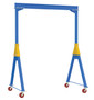 Vestil Steel Knock-Down Adjustable Height Gantry Crane with V-Groove Ductile Steel Casters - 15 Ft. Wide x 10 Ft. Max Usable Height 6,000 lb - Blue