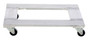 Vestil Aluminum Channel Dolly - 21 In. x 30 In. Deck with Hard Rubber Casters 900 lb - Silver