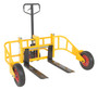 Vestil Steel Manual All-Terrain Pallet Truck - 32 In. Long Adjustable Width Forks 2,000 lb - Yellow