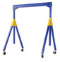 Vestil Steel Knock-Down Adjustable Height Gantry Crane with Phenolic Casters - 10 Ft. Wide x 14 Ft. Max Usable Height 4,000 lb - Blue