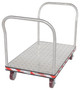 Vestil Aluminum Heavy Duty Dual Handle Tread Plate Platform Truck - 30 In. x 48 In. 3600 lb - Silver